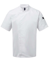 Artisan Collection by Reprime Unisex Zip-Close Short Sleeve Chef's Coat. RP906 - White