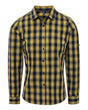 Artisan Collection by Reprime Women's Mulligan Check Cotton Dress Shirt. RP350 - Camel/ Navy