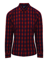 Artisan Collection by Reprime Women's Mulligan Check Cotton Dress Shirt. RP350 - Red/ Navy
