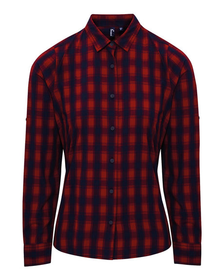 Artisan Collection by Reprime Women's Mulligan Check Cotton Dress Shirt. RP350 - Red/ Navy