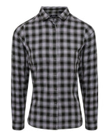 Artisan Collection by Reprime Women's Mulligan Check Cotton Dress Shirt. RP350 - Steel/ Black