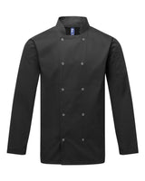 Artisan Collection by Reprime Unisex Ten Studded Front Chef Coat. RP665 - Black