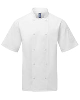 Artisan Collection by Reprime Unisex Ten Studded Front Short Sleeve Chef Coat. RP664 - White