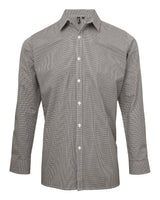 Artisan Collection by Reprime Men's Microcheck Gingham Cotton Shirt. RP220 - Black/ White