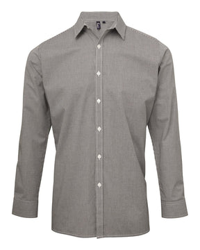 Artisan Collection by Reprime Men's Microcheck Gingham Cotton Shirt. RP220 - Black/ White
