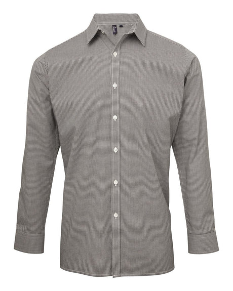 Artisan Collection by Reprime Men's Microcheck Gingham Cotton Shirt. RP220 - Black/ White