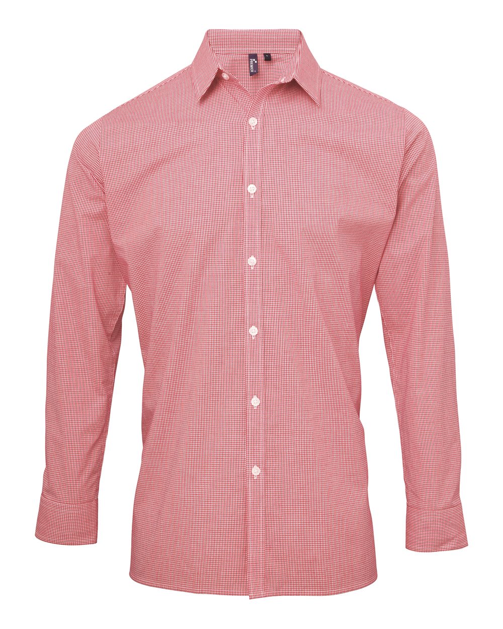 Artisan Collection by Reprime Men's Microcheck Gingham Cotton Shirt. RP220 - Red/ White