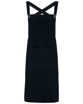 Artisan Collection by Reprime Cross Back Barista Bib Apron. RP129 - Black