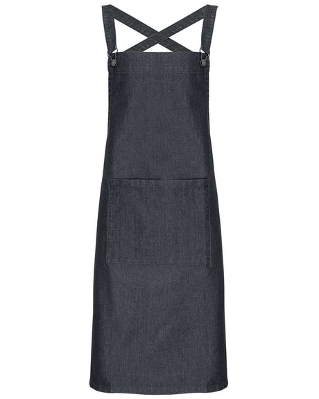 Artisan Collection by Reprime Cross Back Barista Bib Apron. RP129 - Black Denim