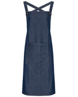 Artisan Collection by Reprime Cross Back Barista Bib Apron. RP129 - Indigo Denim
