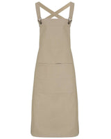 Artisan Collection by Reprime Cross Back Barista Bib Apron. RP129 - Khaki