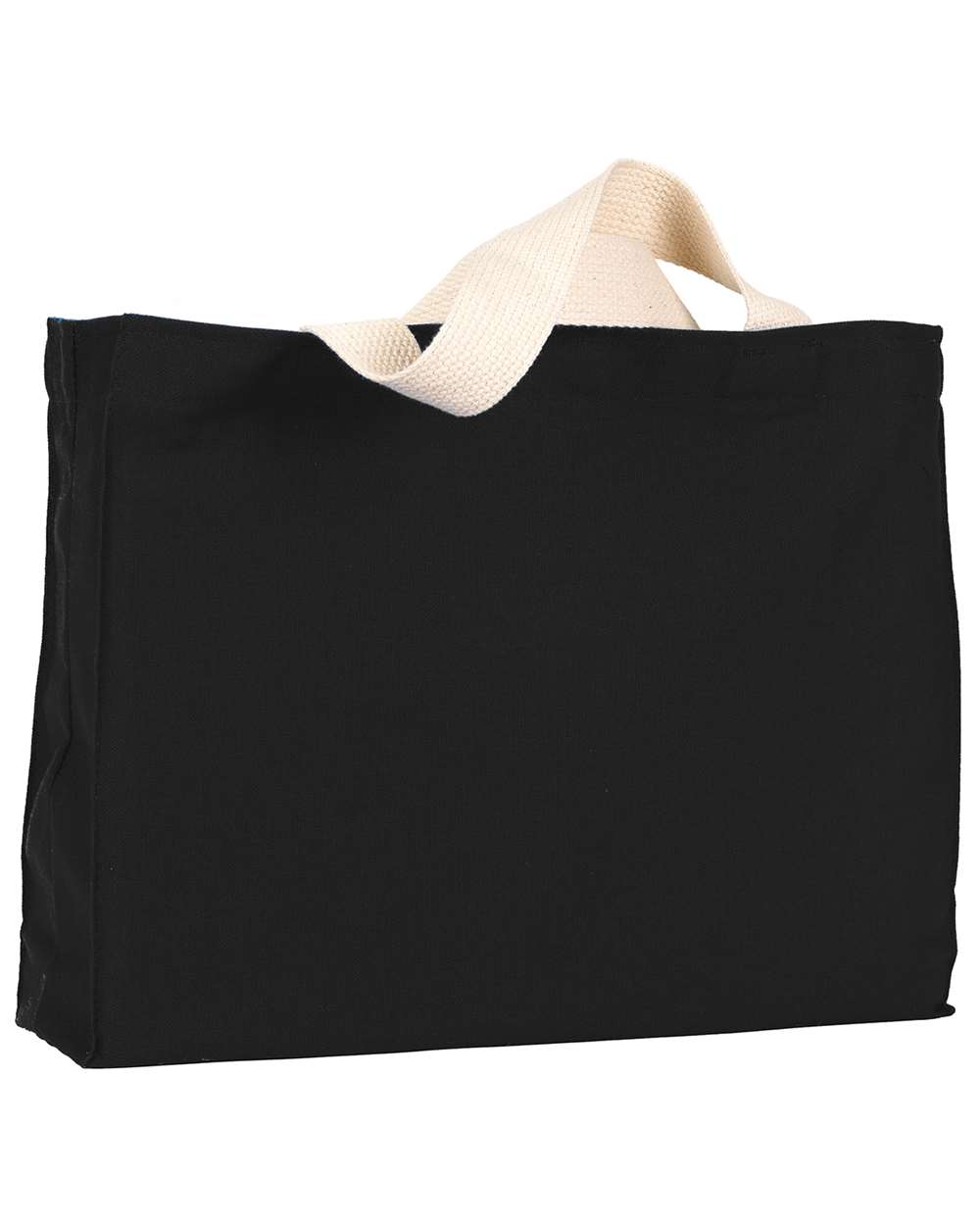 Bayside USA-Made Canvas Medium Gusset Tote Bag. BA750 - Black