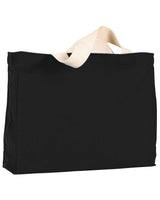 Bayside USA-Made Canvas Medium Gusset Tote Bag. BA750 - Black