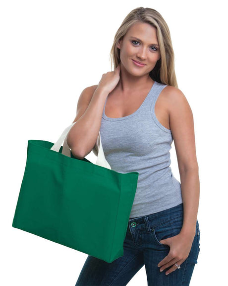 Bayside USA-Made Canvas Medium Gusset Tote Bag. BA750 - Kelly Green