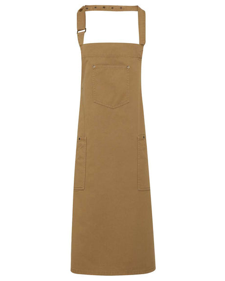 Artisan Collection by Reprime Chino Bib Apron. RP132 - Khaki
