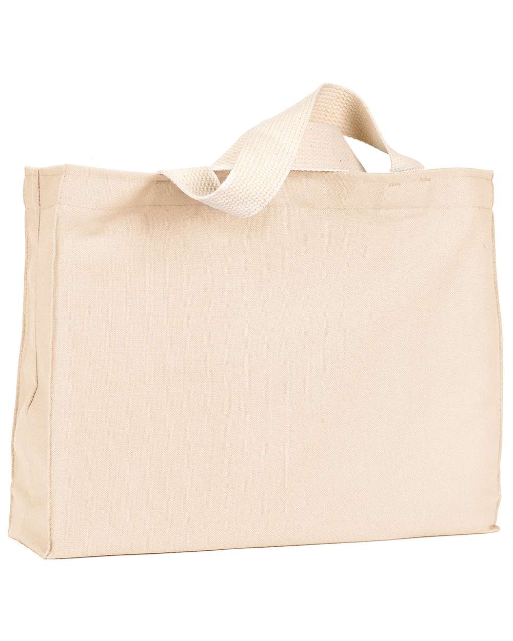 Bayside USA-Made Canvas Medium Gusset Tote Bag. BA750 - Natural