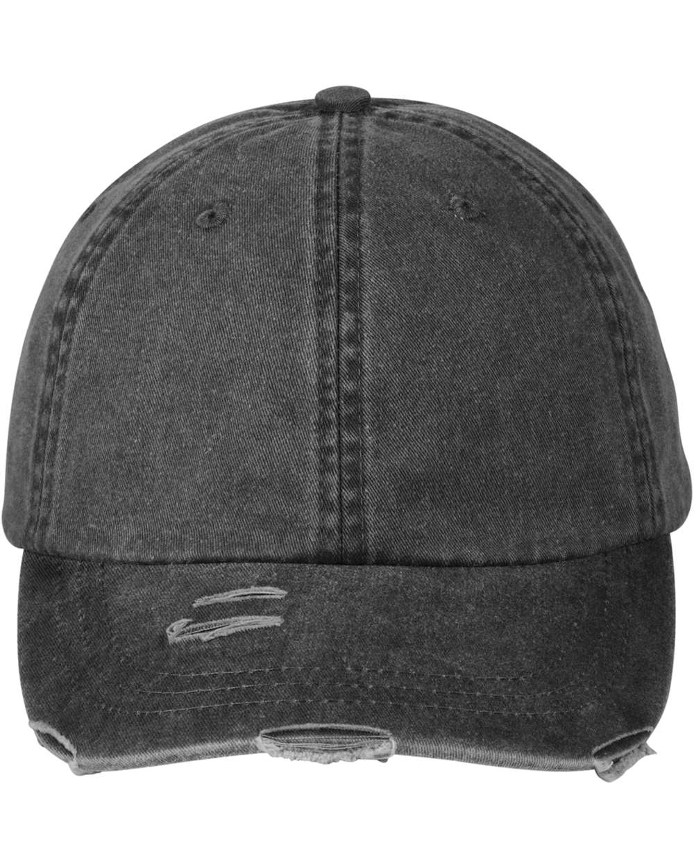 Adams Headwear Classic Pigment Distressed Dad Hat. LP108 - Black