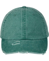 Adams Headwear Classic Pigment Distressed Dad Hat. LP108 - Forest Green
