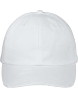 Adams Headwear Classic Pigment Distressed Dad Hat. LP108 - White
