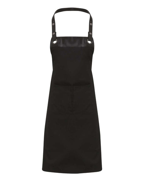 Artisan Collection by Reprime Espresso Bib Apron. RP123 - Black/ Black