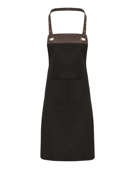 Artisan Collection by Reprime Espresso Bib Apron. RP123 - Black/ Brown