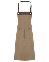 Artisan Collection by Reprime Espresso Bib Apron. RP123 - Khaki/ Brown