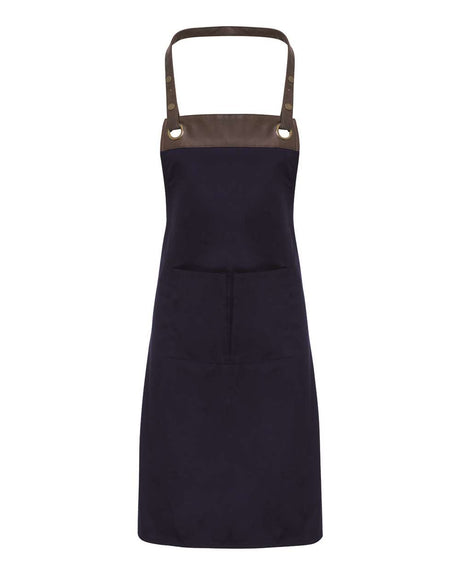 Artisan Collection by Reprime Espresso Bib Apron. RP123 - Navy/ Brown