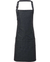 Artisan Collection by Reprime Jeans Stitch Denim Bib Apron. RP126 - Black Denim