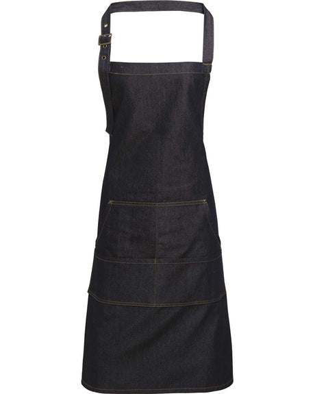 Artisan Collection by Reprime Jeans Stitch Denim Bib Apron. RP126 - Indigo Denim