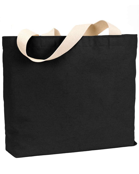 Bayside USA-Made Canvas Jumbo Tote Bag. BS600 - Black