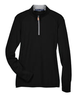 Devon & Jones Women's DRYTEC20™ Performance Quarter-Zip Pullover. DG479W - Black/ Grey Heather/ Graphite