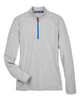 Devon & Jones Women's DRYTEC20™ Performance Quarter-Zip Pullover. DG479W - Grey Heather/ Grey H/ French Blue