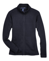 Devon & Jones Women's Bristol Full-Zip Sweater Fleece Jacket. DG793W - Black