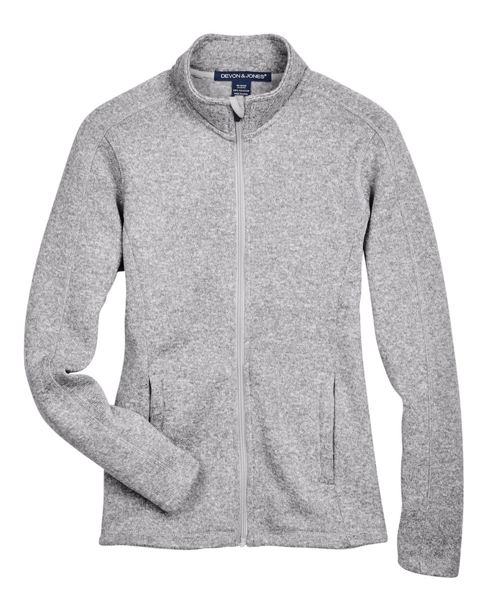 Devon & Jones Women's Bristol Full-Zip Sweater Fleece Jacket. DG793W - Grey Heather