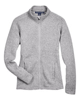 Devon & Jones Women's Bristol Full-Zip Sweater Fleece Jacket. DG793W - Grey Heather