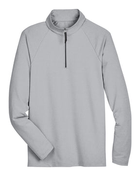 Devon & Jones Men's CrownLux Performance® Clubhouse Micro-Stripe Quarter-Zip Pullover. DG480 - Black