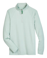 Devon & Jones Men's CrownLux Performance® Clubhouse Micro-Stripe Quarter-Zip Pullover. DG480 - Kelly Green