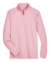 Devon & Jones Men's CrownLux Performance® Clubhouse Micro-Stripe Quarter-Zip Pullover. DG480 - Red