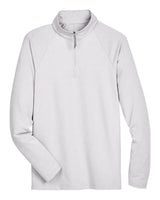 Devon & Jones Men's CrownLux Performance® Clubhouse Micro-Stripe Quarter-Zip Pullover. DG480 - Silver