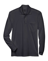 CORE365 Men's Pinnacle Performance Long Sleeve Piqué Polo with Pocket. 88192P - Black