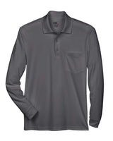 CORE365 Men's Pinnacle Performance Long Sleeve Piqué Polo with Pocket. 88192P - Carbon