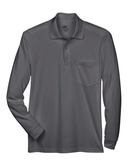 CORE365 Men's Pinnacle Performance Long Sleeve Piqué Polo with Pocket. 88192P - Carbon