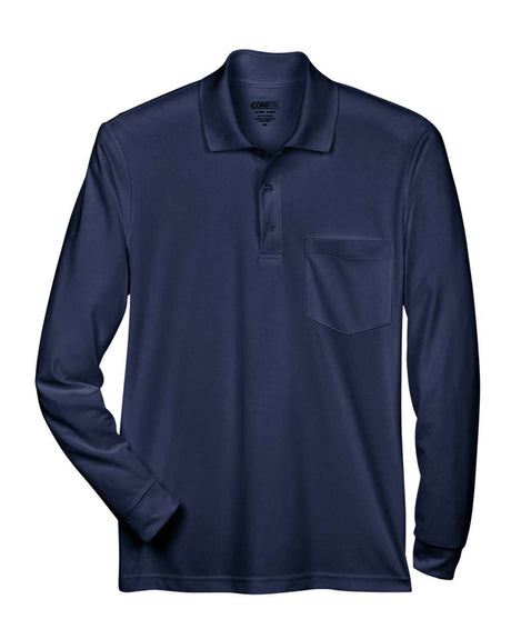 CORE365 Men's Pinnacle Performance Long Sleeve Piqué Polo with Pocket. 88192P - Classic Navy