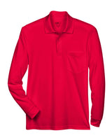 CORE365 Men's Pinnacle Performance Long Sleeve Piqué Polo with Pocket. 88192P - Classic Red