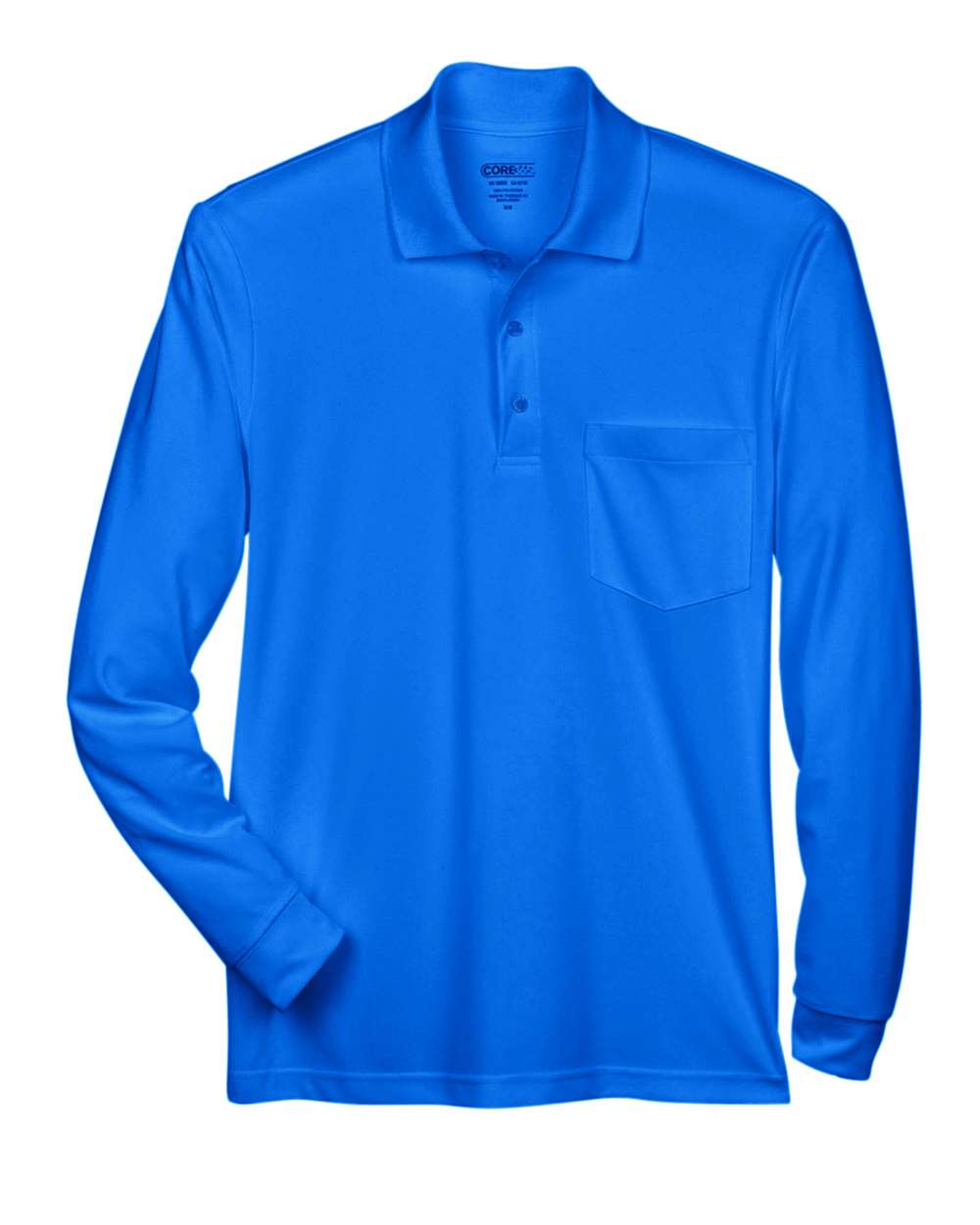 CORE365 Men's Pinnacle Performance Long Sleeve Piqué Polo with Pocket. 88192P - True Royal