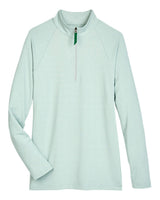 Devon & Jones Women's CrownLux Performance® Clubhouse Micro-Stripe Quarter-Zip Pullover. DG480W - Kelly Green