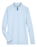Devon & Jones Women's CrownLux Performance® Clubhouse Micro-Stripe Quarter-Zip Pullover. DG480W - Ocean Blue