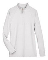 Devon & Jones Women's CrownLux Performance® Clubhouse Micro-Stripe Quarter-Zip Pullover. DG480W - Silver