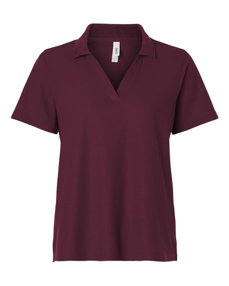 CORE365 Women's Resolve CVC Performance Pique Polo. CE106W - Burgundy