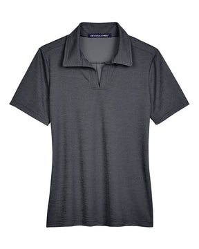 Devon & Jones Women's CrownLux Performance® Address Melange Polo. DG22W - Black Melange